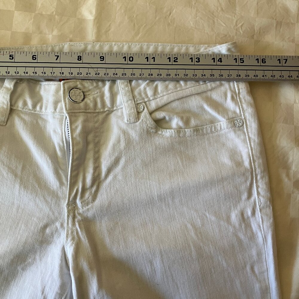 TORY BURCH  Cropped Skinny White Jeans 4 Pockets Size 28 - Picture 5 of 14